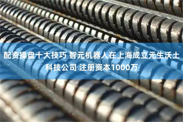 配资操盘十大技巧 智元机器人在上海成立元生沃土科技公司 注册资本1000万